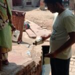 source identification and source reduction by oil filming during H.H.visit at slum Tota nagar PC- Deependra FHI-EMBED-Health Dept, Agra. 10-04-2024