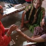 Malaria testing through RDT Kit By Asha during UHND Visit at slum-Nagla Bajera PC- Deependra FHI-EMBED-Health Dept, Agra. 24-07-2024